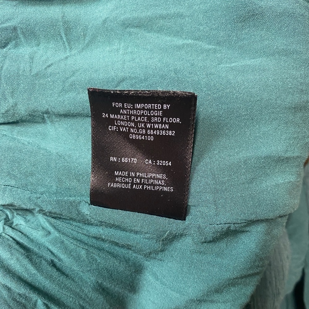 Anthropologie Bionda Plisse Wide Leg Jumpsuit Size XL Turquoise - Picture 9 of 13